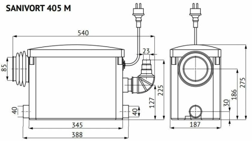 Канализационная насосная станция Unipump SANIVORT 405 М 62916 Канализационная насосная станция Unipump SANIVORT 405 М 62916