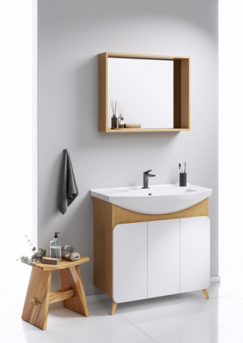 Тумба с умывальником AQWELLA Basic 87,5 Дуб золотой BAS0108DZ Тумба с умывальником AQWELLA Basic 87,5 Дуб золотой BAS0108DZ