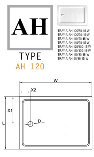 Душевой поддон 140x90 Cezares TRAY-A-AH-140/90-15-W прямоугольный, акриловый