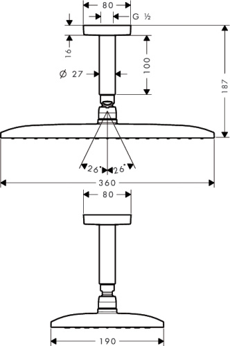 HG Raindance E 360 AIR Верхний душ