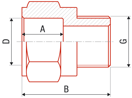 Соединитель FV-plast 32x1"Н с платиковой резьбой полипропилен AA213032001