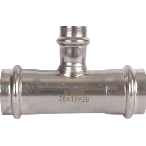 Тройник переходной ВПр 28х15х28 пресс, нержавеющая сталь Rommer Тройник переходной ВПр 28х15х28 пресс, нержавеющая сталь Rommer