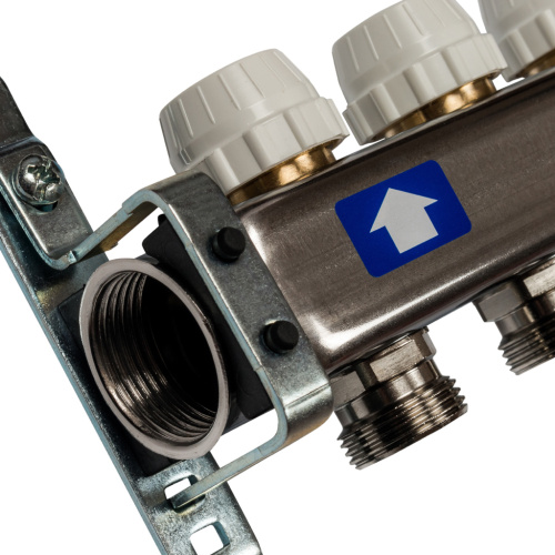 Коллектор отопления STOUT 1"нержа., 7x3/4" с расxодомерами, без кранов SMS 0927 000007