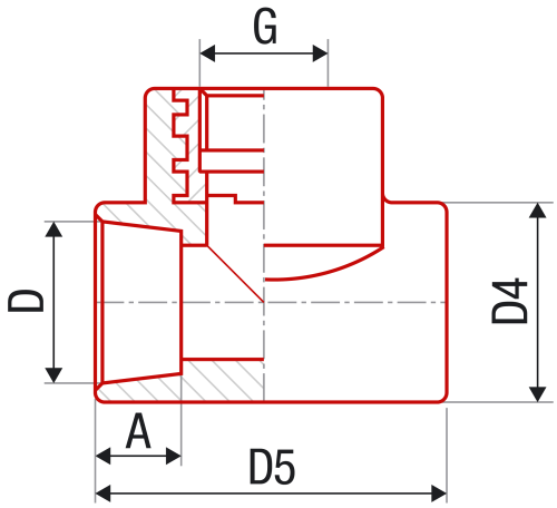 Тройник с резьбой FV-plast 32х1"В полипропилен AA222032001