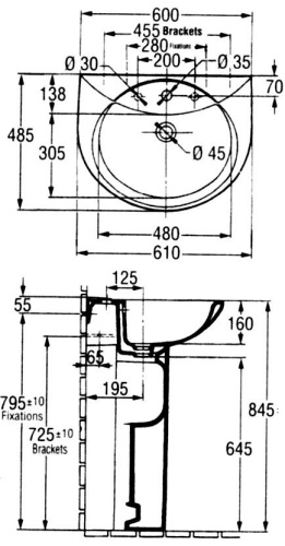 Раковина Jacob Delafon Odeon Up E4736-00 белый 600х190х490 Раковина Jacob Delafon Odeon Up E4736-00 белый 600х190х490