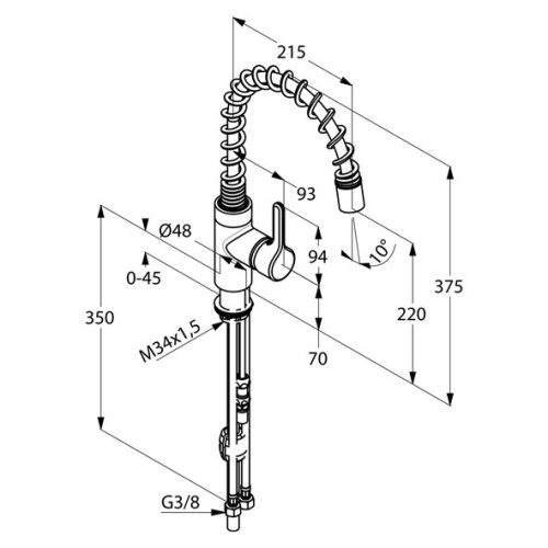 Смеситель для кухни Kludi Bingo Star 428550578 хром, выдвижной излив Смеситель для кухни Kludi Bingo Star 428550578 хром, выдвижной излив