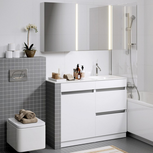 Тумба с умывальником AQWELLA Forma 115 Белый FOR0105KR Тумба с умывальником AQWELLA Forma 115 Белый FOR0105KR