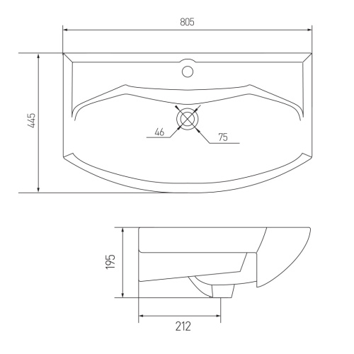 Раковина Акватон SMILE-80 мебельная 1WH207783 Раковина Акватон SMILE-80 мебельная 1WH207783
