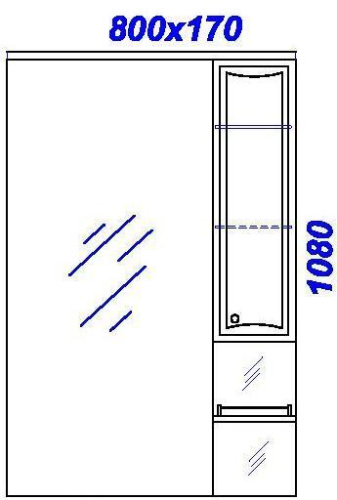 Зеркало шкаф AQWELLA Барселона 80 белый Ba.02.08 Зеркало шкаф AQWELLA Барселона 80 белый Ba.02.08