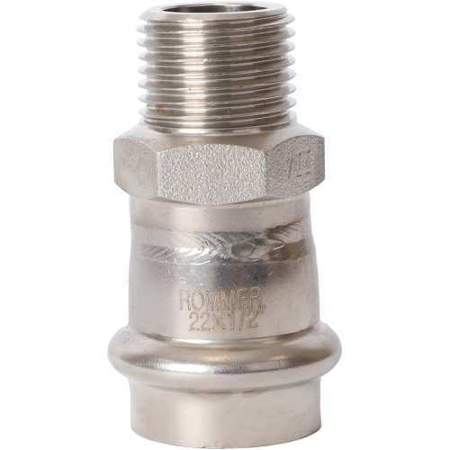 Соединитель ВПр-НР 22x1/2" пресс, нержавеющая сталь Rommer Соединитель ВПр-НР 22x1/2" пресс, нержавеющая сталь Rommer