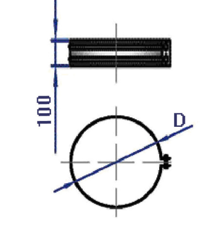 Хомут широкий 360° D=200(1.0) нерж.304 Хомут широкий 360° D=200(1.0) нерж.304