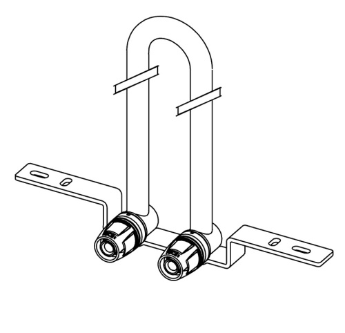 Монтажный узел для подключения радиатора, настенный, никелированный 16 Tece