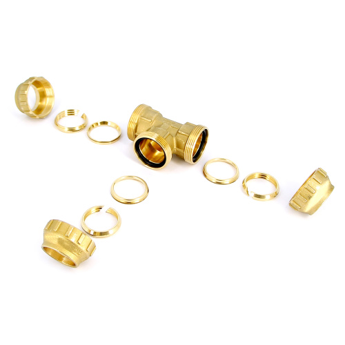 Тройник Tiemme 32x32x32 латунь для ПНД 3400022