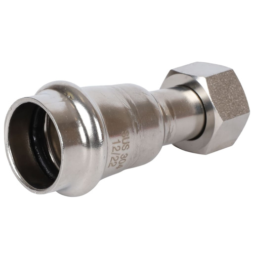 Соединитель с накидной гайкой 22x1/2" пресс, нержавеющая сталь Rommer Соединитель с накидной гайкой 22x1/2" пресс, нержавеющая сталь Rommer