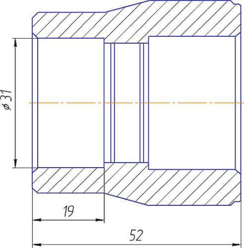 Муфта переходная Kalde 40х32 ВН полипропилен 3212-rdc-403200
